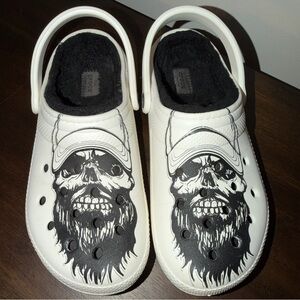 Luke Combs X Crocs Classic Lined Clog Skull Men's Size 7/ Women's 9 White
